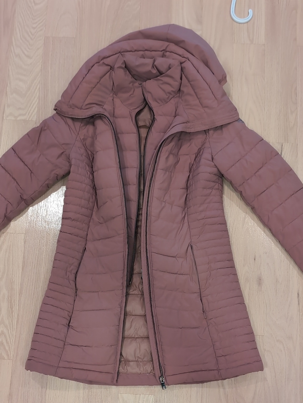 DKNY Quilted Coat Mauve
